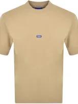 Hugo Blue Nieros Logo T Shirt Beige