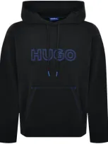 Hugo Blue Nitlogo Hoodie Black