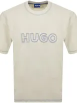 Hugo Blue Nitlogo T Shirt Beige