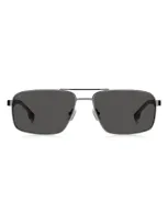 Hugo Boss 59mm Aviator Sunglasses In Dark Ruthenium Black