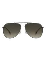 Hugo Boss Boss 61mm Aviator Sunglasses In Dark Ruthenium