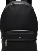 Hugo Boss Black Grained Faux-leather Backpack In 001-black