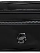 Hugo Boss Black Twill Double B Monogram Belt Bag In 001-black