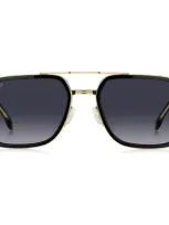 Hugo Boss Boss 55mm Rectangular Sunglasses In Black Gold/dark Grey Sf