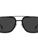 Hugo Boss Boss 55mm Rectangular Sunglasses In Black