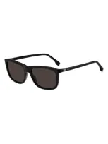 Hugo Boss Boss 57mm Rectangular Sunglasses In Black/ Grey