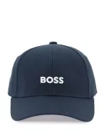 Hugo Boss Boss Baseball Cap With Embroidered Logo In Blue