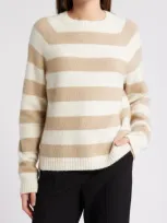 Hugo Boss Boss Febisan Stripe Crewneck Sweater In Grey Stripe