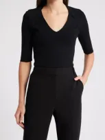 Hugo Boss Boss Fezania Elbow Sleeve Top In Black