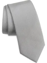 Hugo Boss Geometric Jacquard Silk Tie In Silver