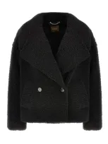 Hugo Boss Black Polyester Coat