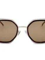 Hugo Boss Boss  Geometric Frame Sunglasses In Brown