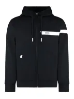 Hugo Boss Boss  Logo Striped Zip In Black