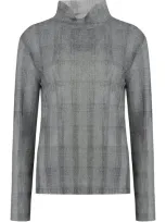 Hugo Boss Printed Long-sleeve Top In Grey