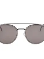 Hugo Boss Boss  Round Frame Sunglasses In Metallic