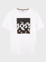 Hugo Boss Kids' Boy's Gradient Logo-print T-shirt In White