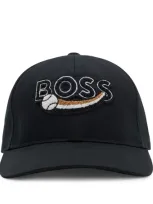 Hugo Boss Cotton Logo Baseball Cap In Black