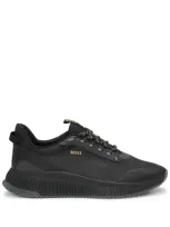 Hugo Boss Thermo-bonded Sneakers In Black