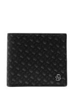 Hugo Boss Logo Monogram Wallet In 黑色