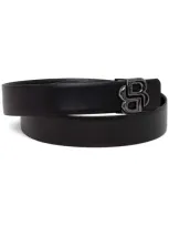 Hugo Boss Logo-plaque Belt In Black