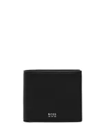 Hugo Boss Logo-plaque Leather Wallet In Black