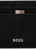 Hugo Boss Zair Leather Card Holder In Black