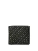 Hugo Boss Monogram Leather Wallet In Black