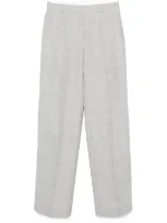 Hugo Boss Prince Of Wales-check Trousers In Grey