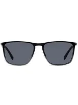 Hugo Boss Rectangle-frame Sunglasses In Black