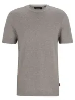 Hugo Boss Regular-fit T-shirt In Cotton And Silk In Light Green