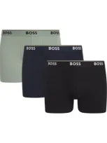 Hugo Boss Stretch-cotton Power Boxer Briefs In Brown