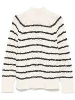 Hugo Boss Striped Sweater In Weiss