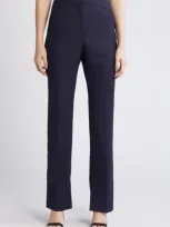 Hugo Boss Teana Straight Leg Wool Pants In Sky Captain