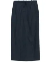 Hugo Boss Denim-effect Maxi Skirt In Blue