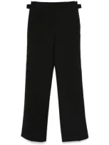 Hugo Boss Virgin Wool Trousers In Black