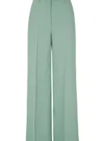 Hugo Boss Relaxed-fit Trousers With A Wide Leg In Light Green