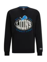 Hugo Boss Boss X Nfl Cotton-blend Sweatshirt With Collaborative Branding In Lions