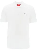 Hugo Cotton Piquã© Donos Polo Shirt In White