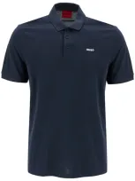 Hugo Cotton Piquã© Donos Polo Shirt In Blue