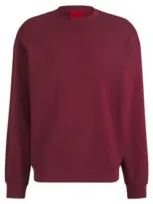 Hugo Cotton-terry Sweatshirt With Logo Print In Dark Pink