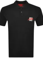 Hugo Mens Black Double-logo Cotton-piqué Polo Shirt Xxl