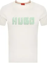 Hugo Daqerio Crew Neck Short Sleeve T Shirt Cream