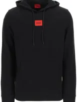 Hugo Daratschi Logo Patch Hoodie In Black