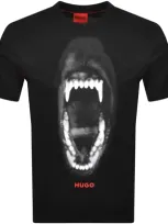 Hugo Dayaking Animal Graphic T Shirt Black