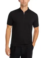 Hugo Dekok Quarter Zip Short Sleeve Polo Shirt In Black