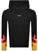 Hugo Droma Logo Hoodie Black