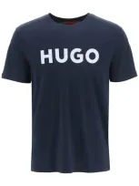 Hugo Dulivio Logo T Shirt In Blue