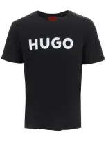 Hugo Cotton-jersey T-shirt With 3d Logo In Black