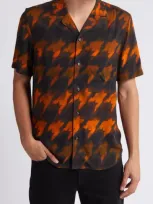 Hugo Ellino Camp Shirt In Open Orange