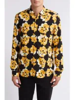 Hugo Emero Floral Button-up Shirt In Gold